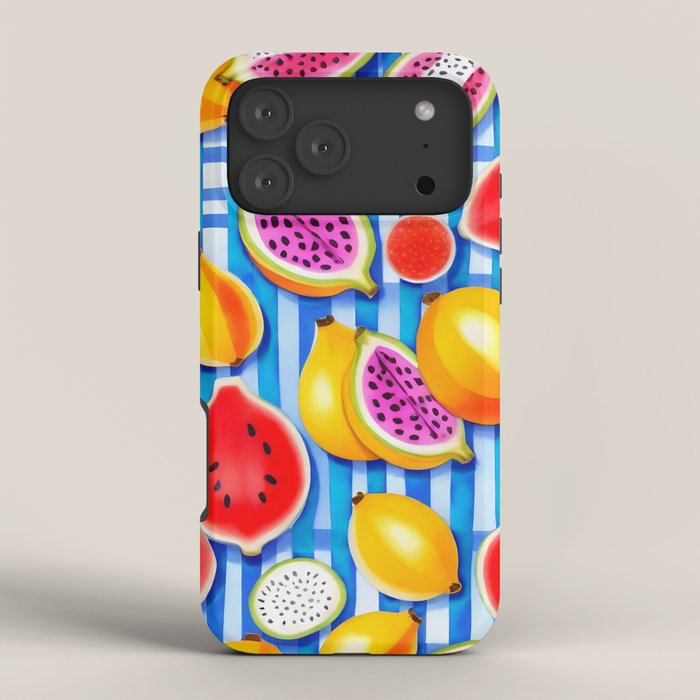 Tropical Fruit Pop, Colorful Eclectic Mango Dragon Fruits, Watermelon Eclectic Juicy Food Picnic  iPhone Case Gallery Image 4