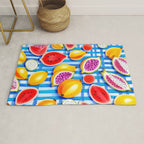 Tropical Fruit Pop, Colorful Eclectic Mango Dragon Fruits, Watermelon Eclectic Juicy Food Picnic  Rug Gallery Image 1
