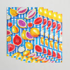 Tropical Fruit Pop, Colorful Eclectic Mango Dragon Fruits, Watermelon Eclectic Juicy Food Picnic  Wrapping Paper Gallery Image 3