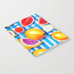 Tropical Fruit Pop, Colorful Eclectic Mango Dragon Fruits, Watermelon Eclectic Juicy Food Picnic  Notebook Gallery Image 2