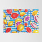 Tropical Fruit Pop, Colorful Eclectic Mango Dragon Fruits, Watermelon Eclectic Juicy Food Picnic  Rug Gallery Image 2
