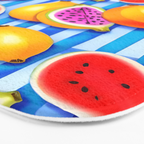 Tropical Fruit Pop, Colorful Eclectic Mango Dragon Fruits, Watermelon Eclectic Juicy Food Picnic  Bath Mat Gallery Image 3