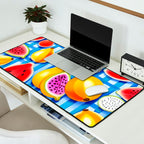 Tropical Fruit Pop, Colorful Eclectic Mango Dragon Fruits, Watermelon Eclectic Juicy Food Picnic  Desk Mat Gallery Image 2