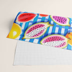 Tropical Fruit Pop, Colorful Eclectic Mango Dragon Fruits, Watermelon Eclectic Juicy Food Picnic  Wrapping Paper Gallery Image 2