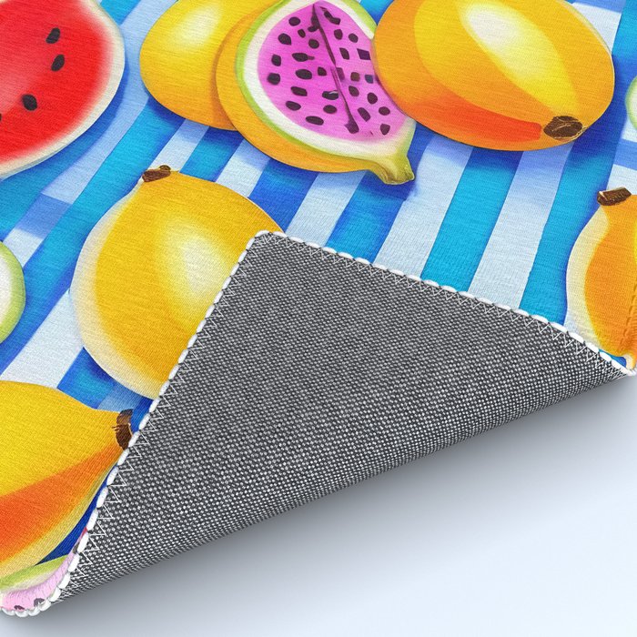 Tropical Fruit Pop, Colorful Eclectic Mango Dragon Fruits, Watermelon Eclectic Juicy Food Picnic  Rug Gallery Image 4