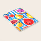 Tropical Fruit Pop, Colorful Eclectic Mango Dragon Fruits, Watermelon Eclectic Juicy Food Picnic  Notebook Gallery Image 3
