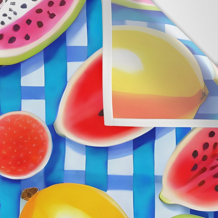 Tropical Fruit Pop, Colorful Eclectic Mango Dragon Fruits, Watermelon Eclectic Juicy Food Picnic  Wall Tapestry Gallery Image 3