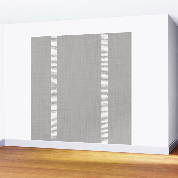 Modern Boho Serenity Stripes Soft Grey  Wall Mural Gallery Image 2