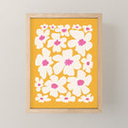 Retro Daisy - Yellow, Pink and White Mini Art Print Gallery Image 1