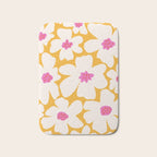 Retro Daisy - Yellow, Pink and White Bath Mat Gallery Image 1