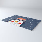 Christmas Penguin with fairy lights no2 Rug Gallery Image 3