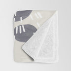 Fun Mid Century Modern Abstract Minimalist Olive Green Rings Grey Black Accent Throw Blanket Gallery Image 3