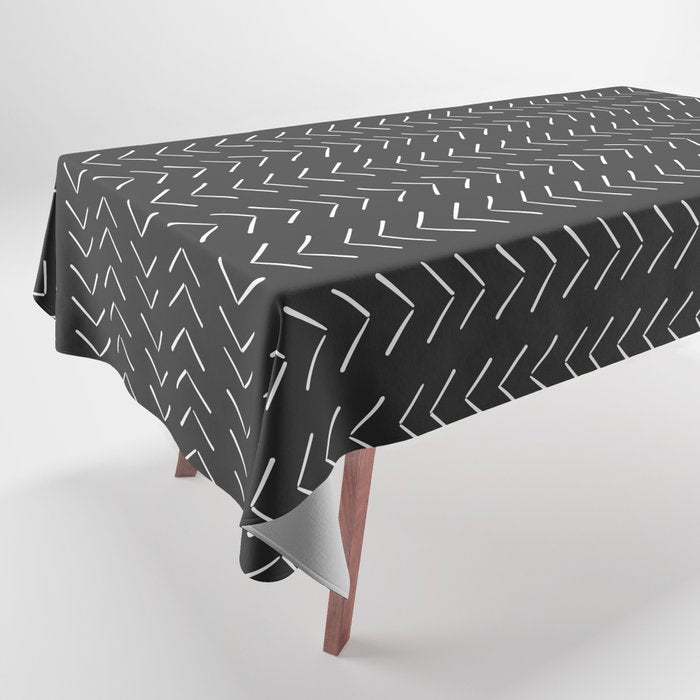 Boho Big Arrows in Black and White Tablecloth Gallery Image 1