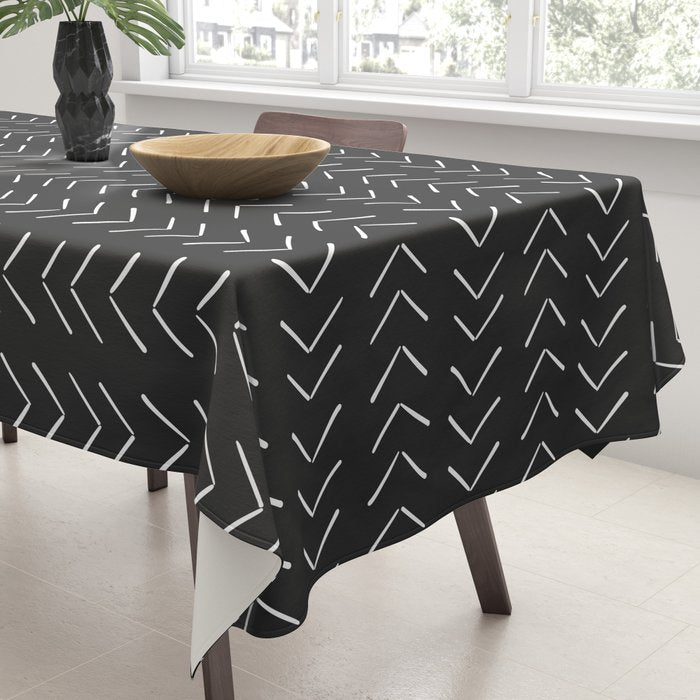 Boho Big Arrows in Black and White Tablecloth Gallery Image 3