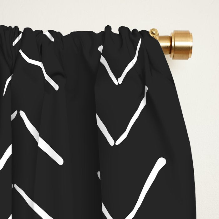 Boho Big Arrows in Black and White Window Curtain Gallery Image 2