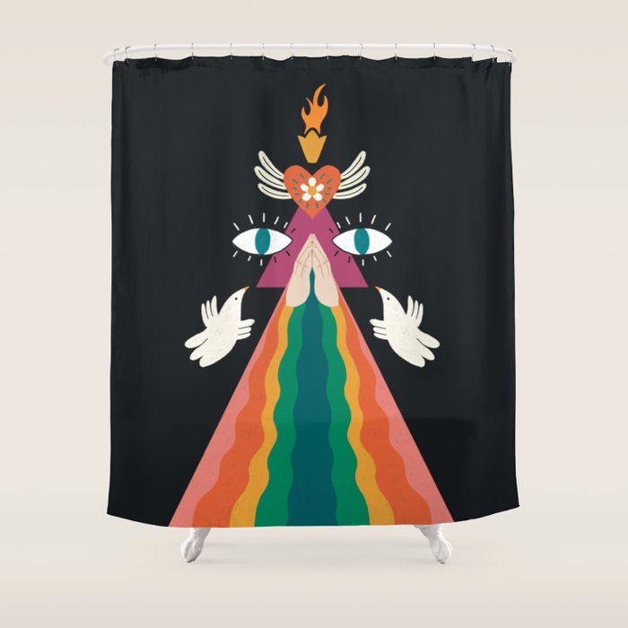 Rainbow Blessings  Shower Curtain Gallery Image 1