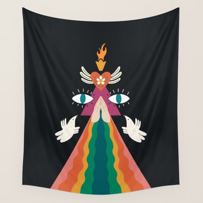 Rainbow Blessings  Wall Tapestry Gallery Image 1
