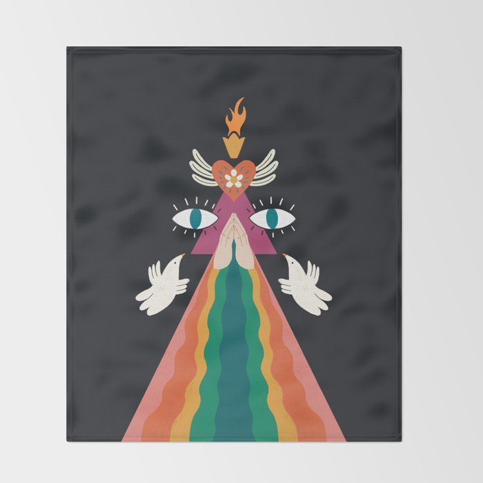 Rainbow Blessings  Throw Blanket Gallery Image 2