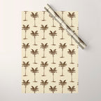 Etched Palm Trees on Vintage Linen Wrapping Paper Gallery Image 1