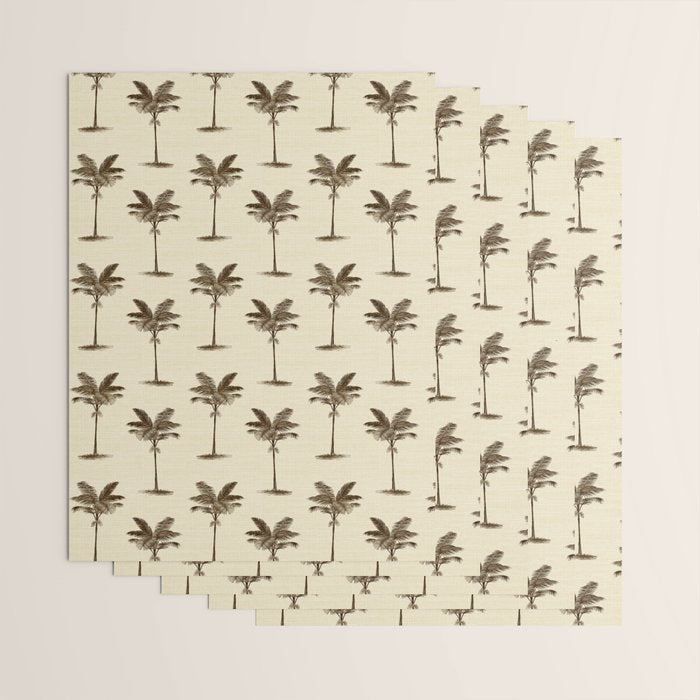Etched Palm Trees on Vintage Linen Wrapping Paper Gallery Image 3