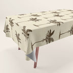 Etched Palm Trees on Vintage Linen Tablecloth Gallery Image 1