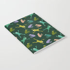 Frog party, fun frogs pattern dark Notebook Gallery Image 2