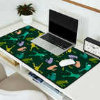 Frog party, fun frogs pattern dark Desk Mat Gallery Image 2