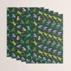 Frog party, fun frogs pattern dark Wrapping Paper Gallery Image 3