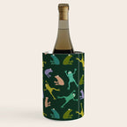 Frog party, fun frogs pattern dark Wine Chiller Gallery Image 1