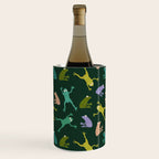 Frog party, fun frogs pattern dark Wine Chiller Gallery Image 2