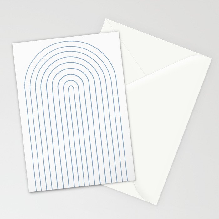 Minimal Arch XXV White and Blue Green Modern Geometric Lines Stationery Card Gallery Image 2
