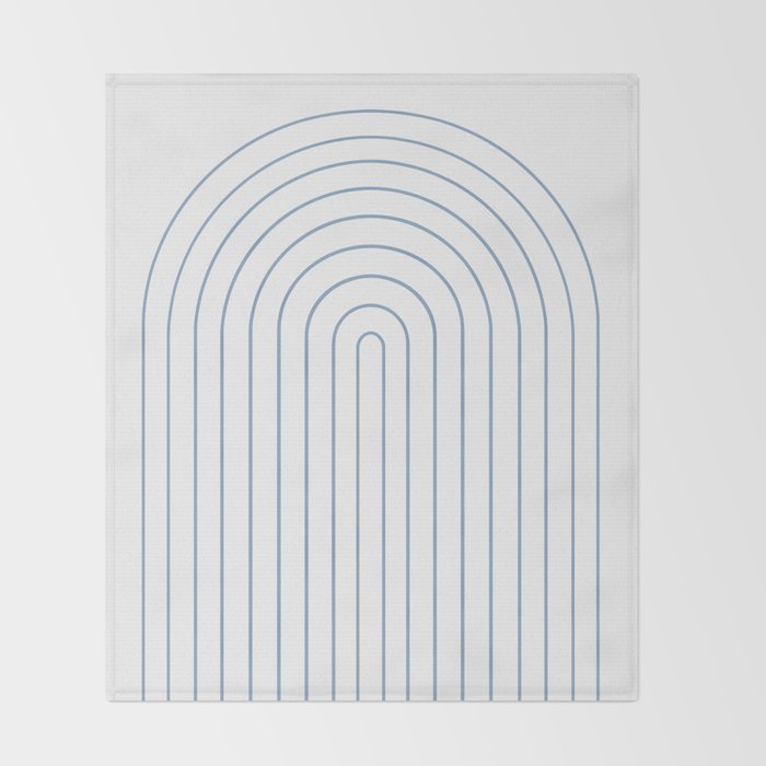 Minimal Arch XXV White and Blue Green Modern Geometric Lines Throw Blanket Gallery Image 2