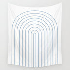 Minimal Arch XXV White and Blue Green Modern Geometric Lines Wall Tapestry Gallery Image 4