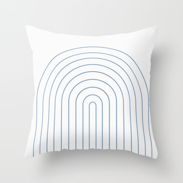 Minimal Arch XXV White and Blue Green Modern Geometric Lines Throw Pillow Gallery Image 6