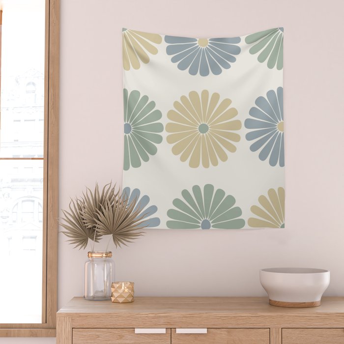 Retro Summer Daisies II Wall Tapestry Gallery Image 2
