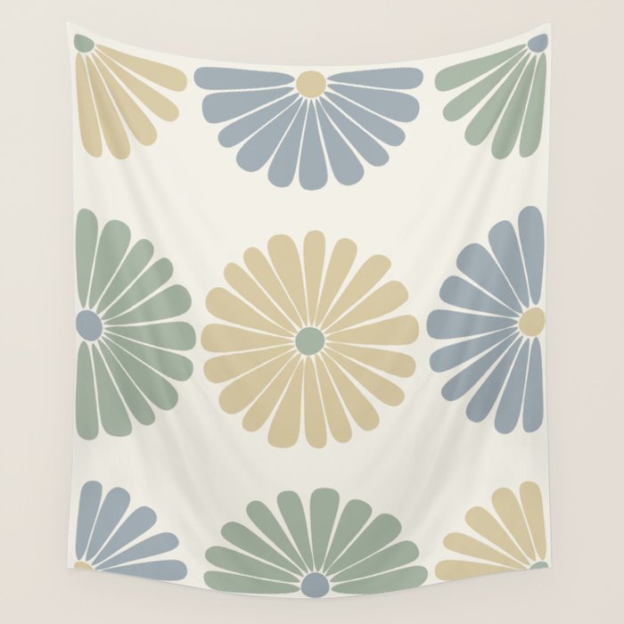 Retro Summer Daisies II Wall Tapestry Gallery Image 4