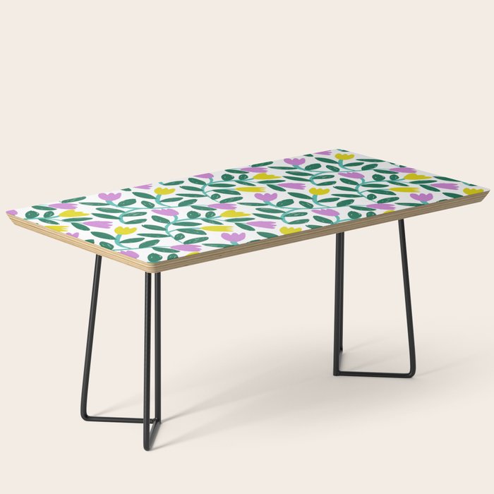 Simple Floral - Green, Very Peri and Yellow Coffee Table Gallery Image 1