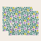Simple Floral - Green, Very Peri and Yellow Placemat Gallery Image 1