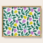 Simple Floral - Green, Very Peri and Yellow Serving Tray Gallery Image 1