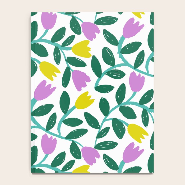 Simple Floral - Green, Very Peri and Yellow Notebook Gallery Image 4