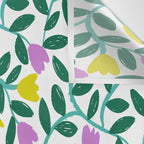 Simple Floral - Green, Very Peri and Yellow Wall Tapestry Gallery Image 3