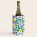 Simple Floral - Green, Very Peri and Yellow Wine Chiller Gallery Image 2