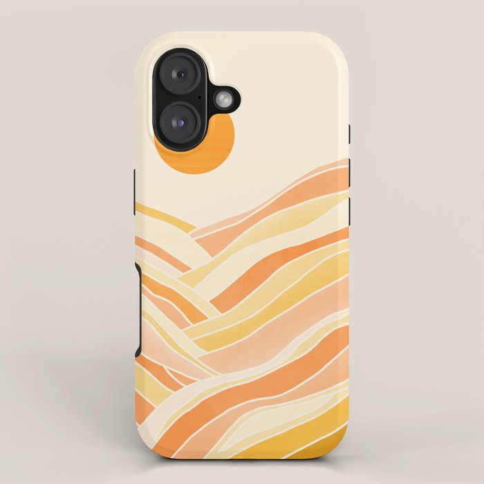 Golden Mountain Sunset / Abstract Landscape iPhone Case Gallery Image 1