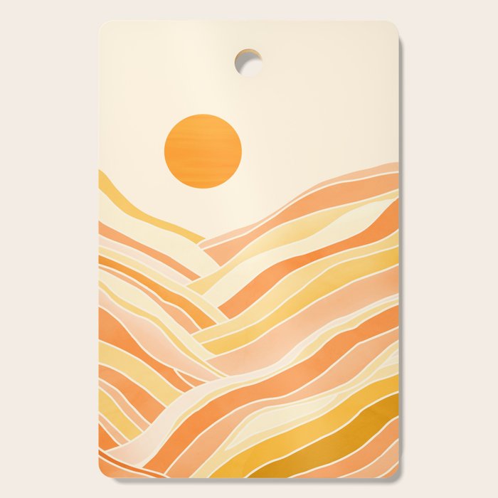 Golden Mountain Sunset / Abstract Landscape Cutting Board Gallery Image 1