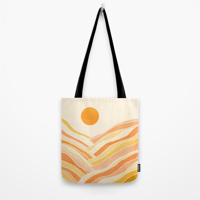 Golden Mountain Sunset / Abstract Landscape Tote Bag Gallery Image 2