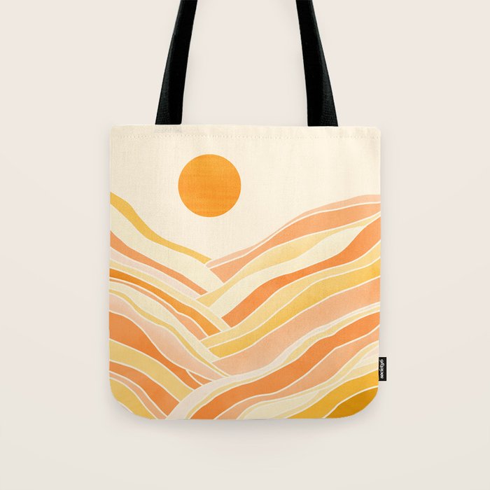 Golden Mountain Sunset / Abstract Landscape Tote Bag Gallery Image 1