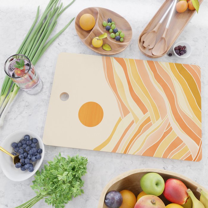 Golden Mountain Sunset / Abstract Landscape Cutting Board Gallery Image 2