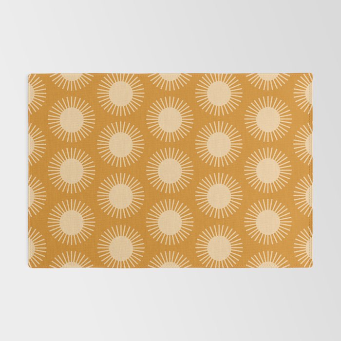 Boho Summer Sun Pattern II Desert Orange Rug Gallery Image 2