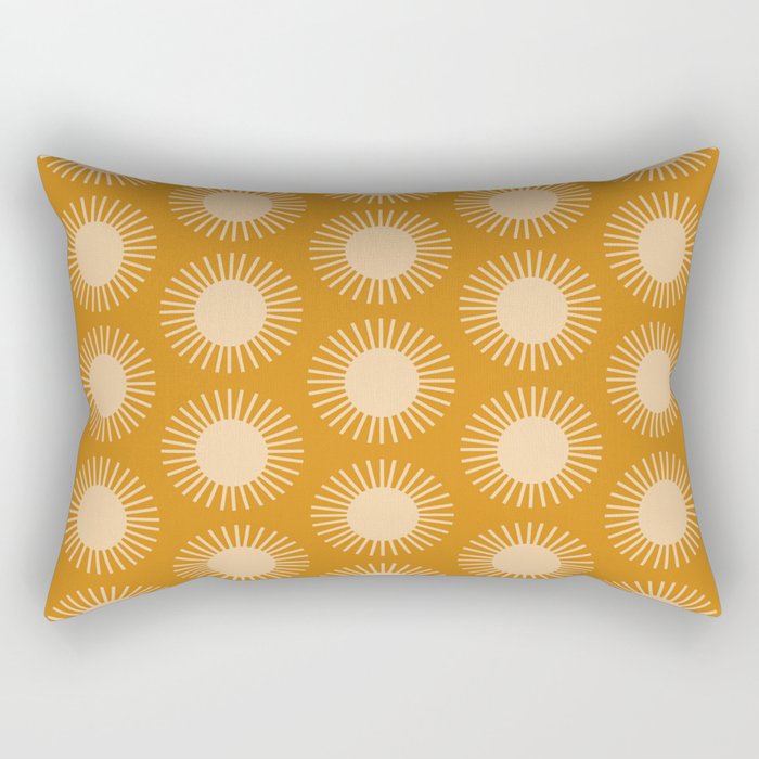 Boho Summer Sun Pattern II Desert Orange Rectangular Pillow Gallery Image 1
