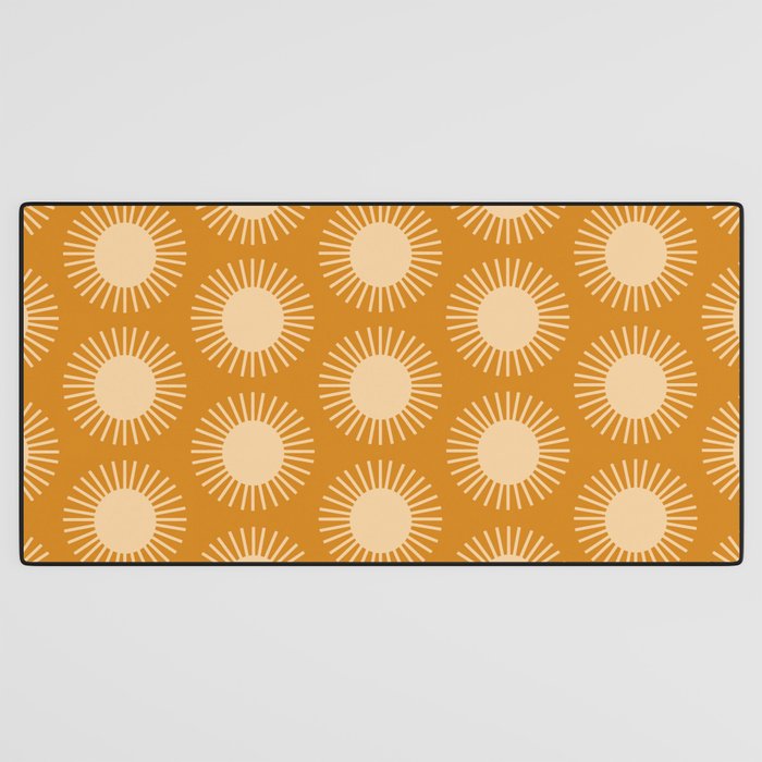 Boho Summer Sun Pattern II Desert Orange Desk Mat Gallery Image 3